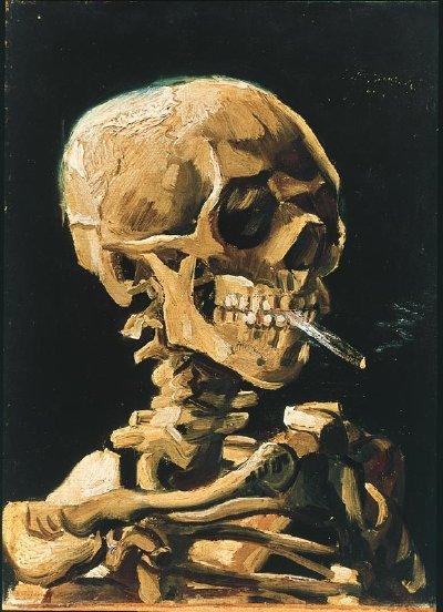 Calavera con cigarrillo Calavera con cigarrillo