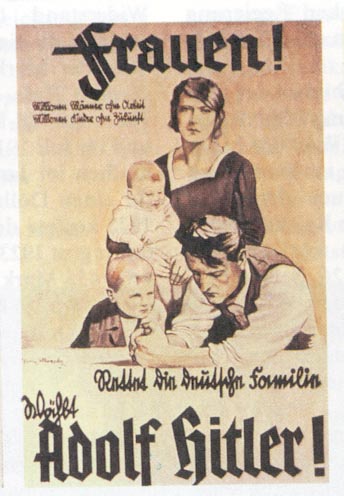 Mujeres Salven las familias alemanas. Elige Adolf Hitler