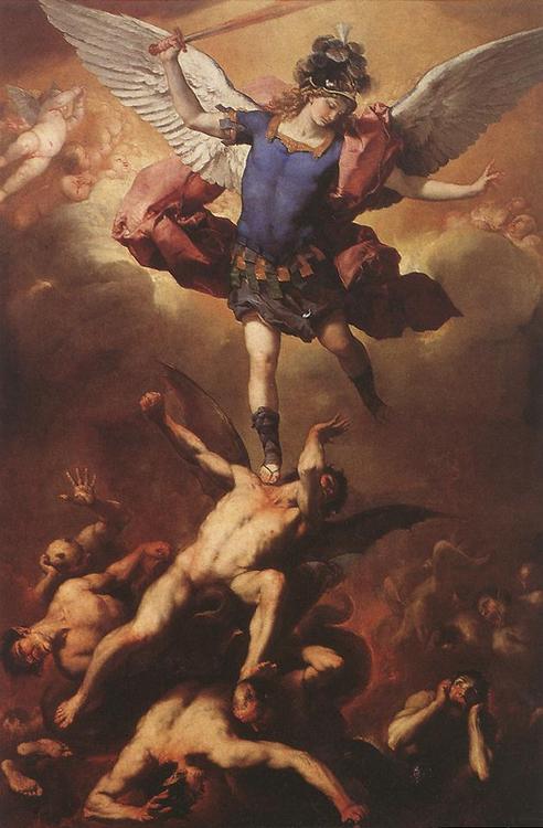 La caída de los ángeles rebeldes, de Luca Giordano