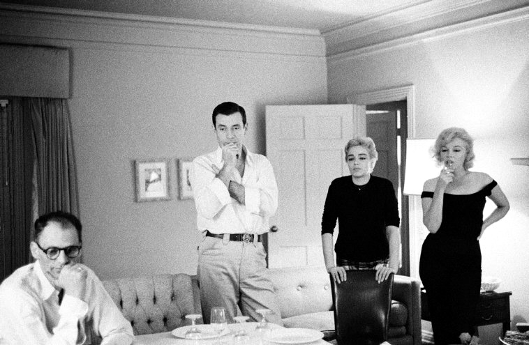 Arthur Miller, Yves Montand, Simone Signoret y Marilyn Monroe