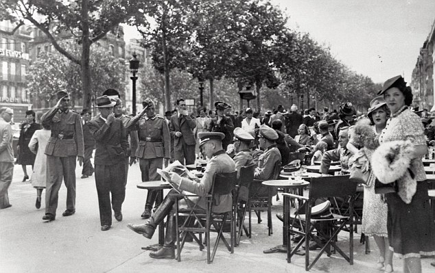 German Soldiers in a Paris Cafe