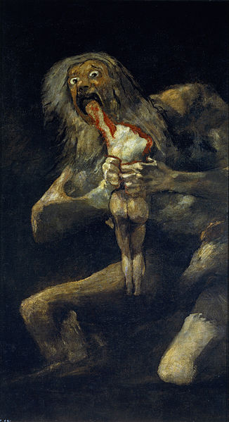 Sexo aberrante y familias disfuncionales en la mitología griega 2 Saturno devorando a un hijo, de Goya