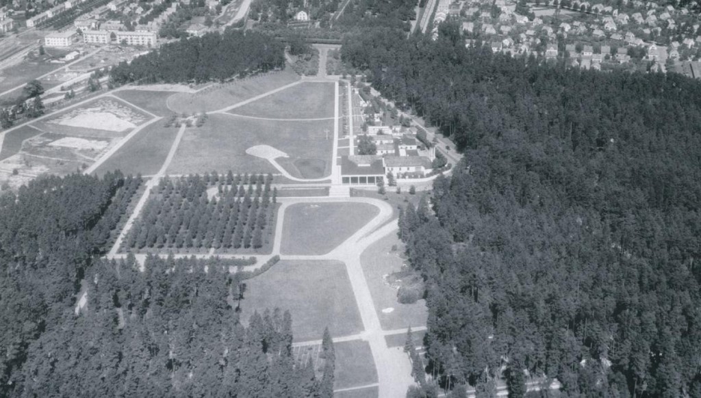 Vista aérea del cementerio en 1946.