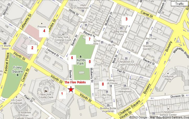 Nueva York desde la frontal (II): Five Points, un barrio de chabolas en medio de Manhattan 4 Five Points mapa actualidad