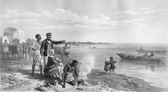 Lago Ngami descubierto por Oswell, Murray y Livingstone