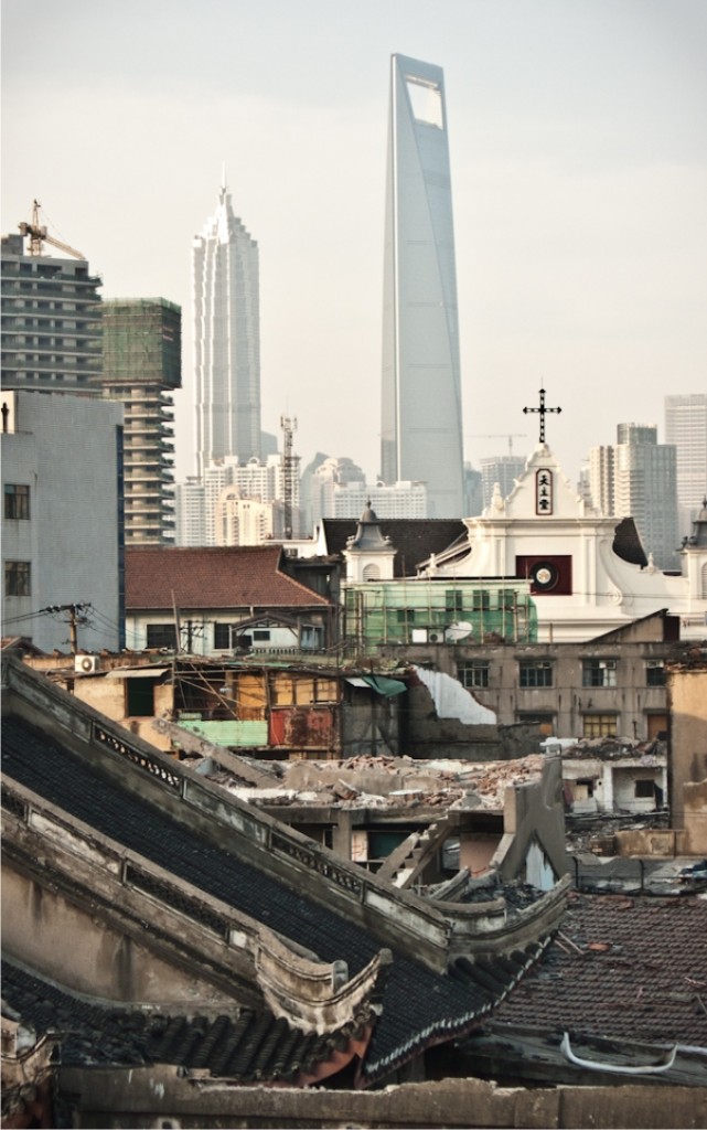 Una vista particular del Shanghai World Financial Center .