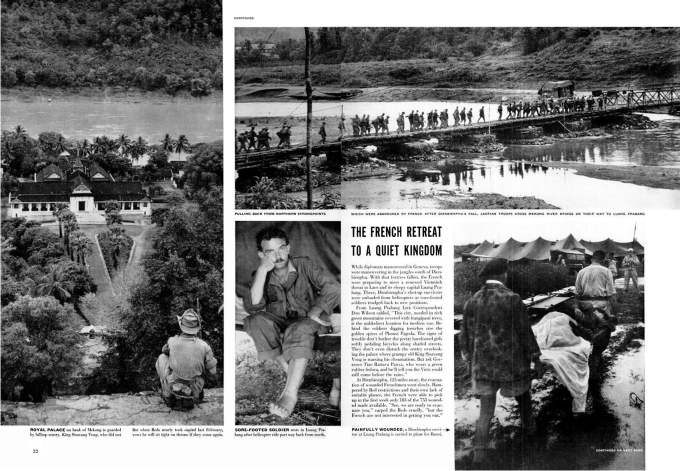 Los franceses se repliegan después de la derrota de Dien Bien Phu, revista Life, número 31 de mayo de 1954. Capa había muerto una semana antes.