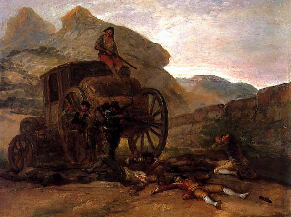 Cómo ser un bandolero con guapeza, majeza y gallardía 5 Asalto de ladrones, de Goya. Se inspiró en un caso real