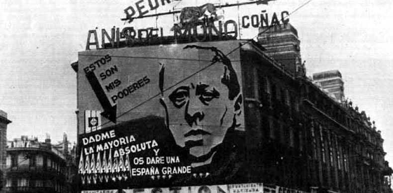 Cartel electoral con José María Gil Robles (DP)