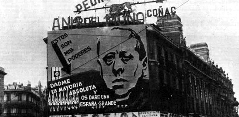 Aplaudamos a los intransigentes y matemos a los sensatos 4 Cartel electoral con José María Gil Robles (DP)