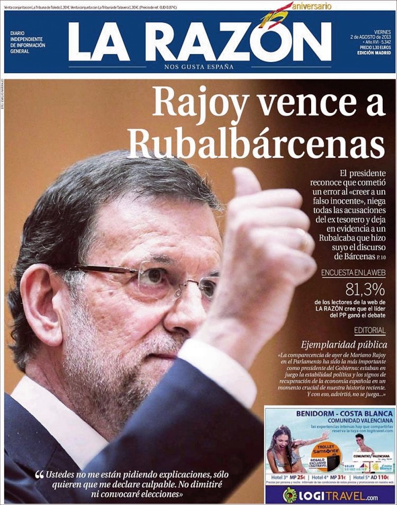 LA RAZON RAJOY VENCE A RUBALBÁRCENAS