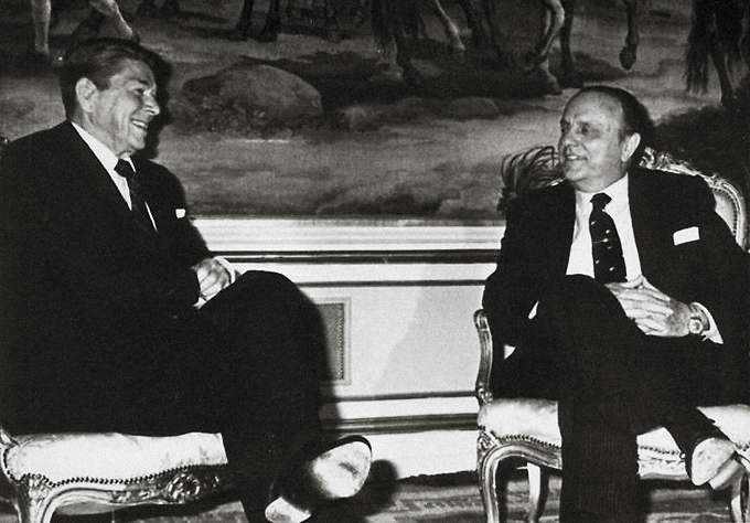 Fraga y Ronald Reagan el 7 de mayo de 1985 RTVE