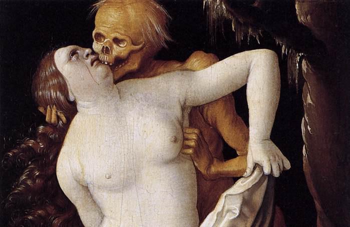 Detalle de La muerte y la doncella, Hans Baldung Grien, 1518.