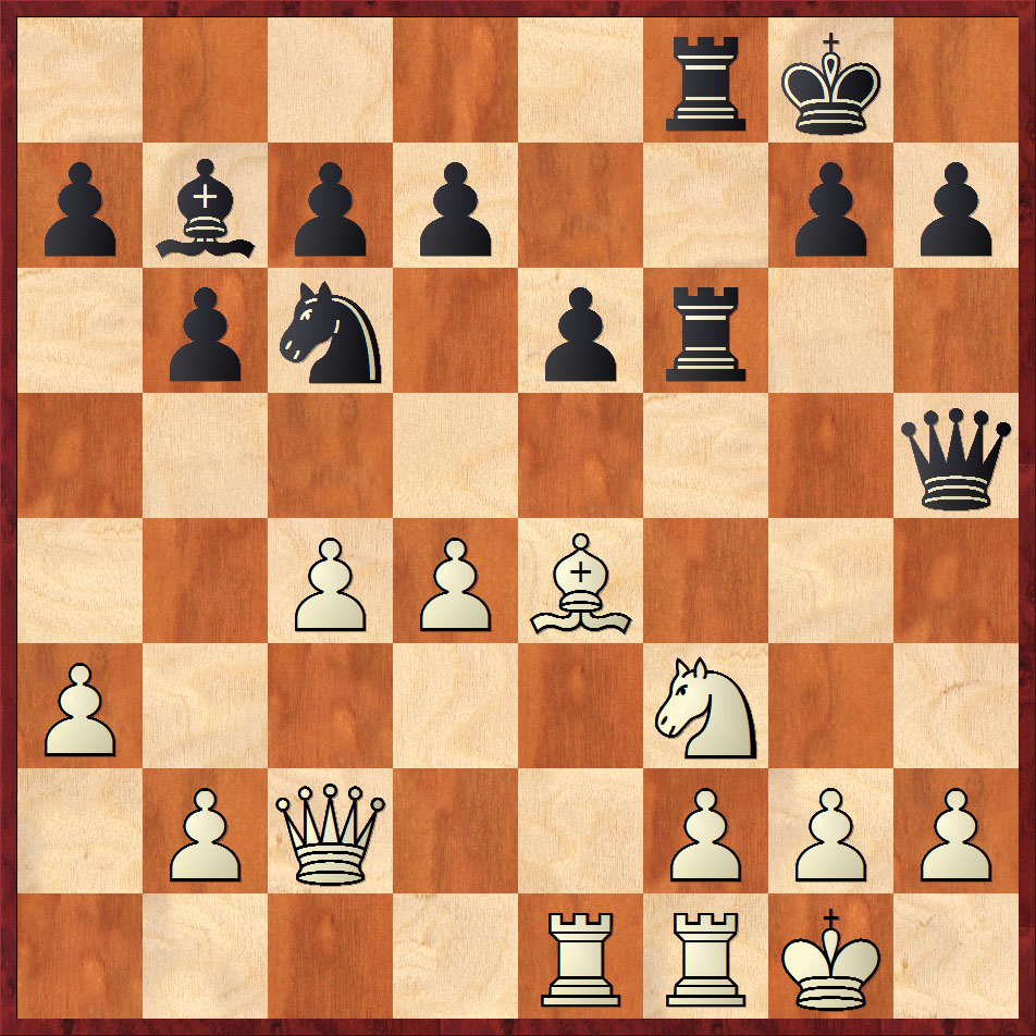 Figura 3. Posición de ajedrez (partida del autor en playchess.com), juegan negras y arrasan.
