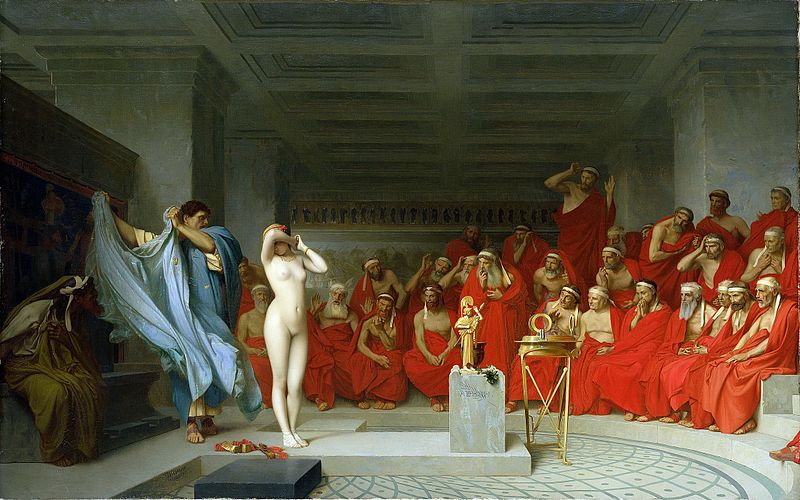 Phryne desnudada frente al areópago, de Jean-Léon Gérôme.