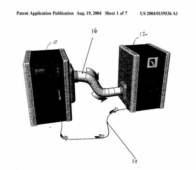 Figura 1 de la patente del Slingshot  Fuente: http://www.rexresearch.com/kamen/04159536.pdf