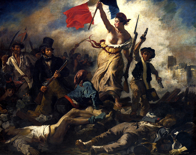 La libertad guiando al pueblo Eugène Delacroix 1830