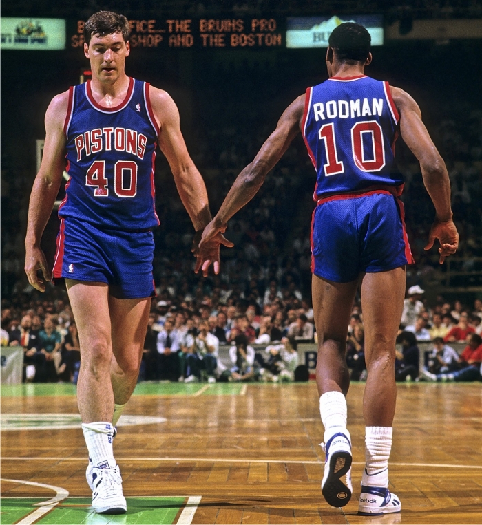 Cuando Bill Laimbeer se convirtió en el hombre más odiado de Portland 1 Bill Laimbeer y Dennis Rodman. Foto: Corbis.