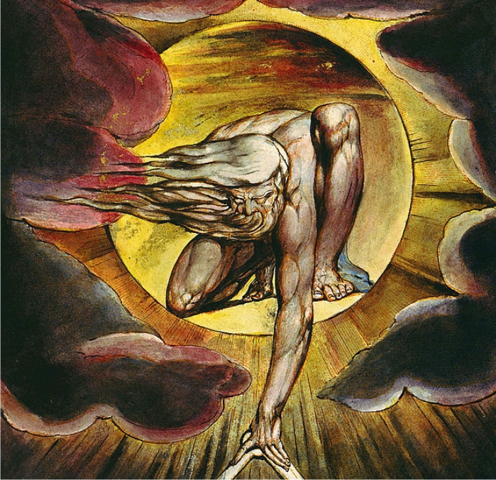 El Anciano de los Días, detalle de la portada de Europa una profecía. William Blake (DP)