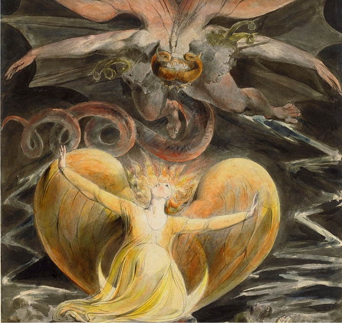 El Gran Dragón Rojo y la Mujer revestida con el Sol. William Blake (DP)