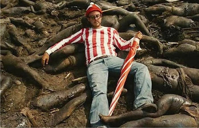 Waldo/Wally pisando fuerte a un indígena de goma. Apocalypto. Imagen: Icon Entertainment.