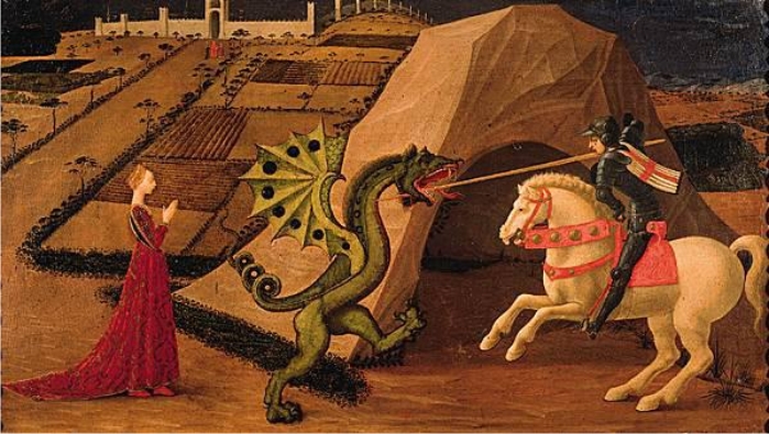 San Jorge y el dragón, de Paolo Uccello, año 1470.