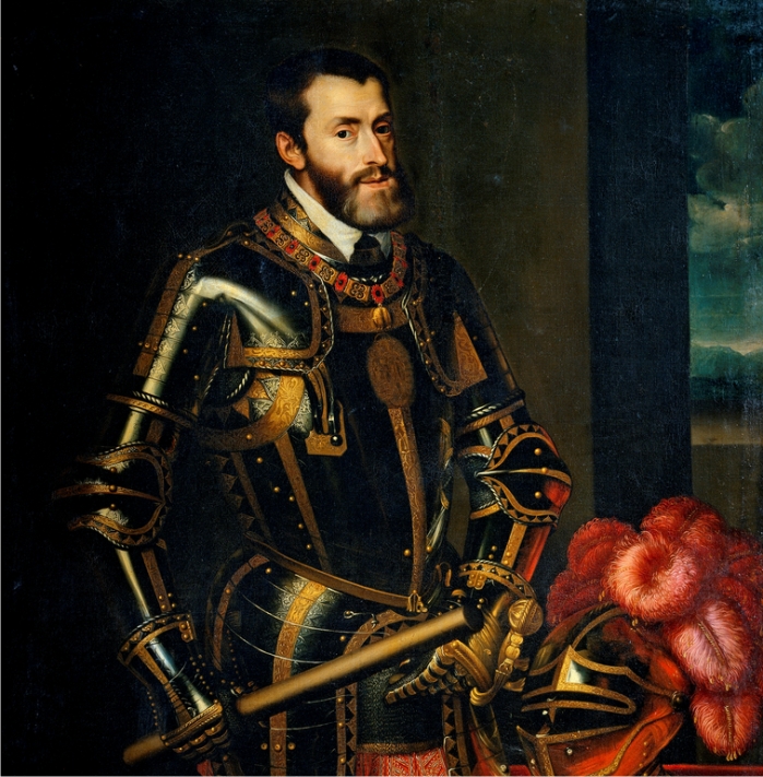 Carlos I de España y V del Sacro Imperio Romano Germánico. Juan Pantoja de la Cruz, copia de un retrato de Tiziano (DP).