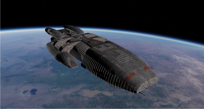 Battlestar Galactica, apuntes y reflexiones (I): la frontera interestelar y la guerra absoluta 3 La nave Pegasus, último refugio humano hacia la frontera interestelar. Imagen: ABC.
