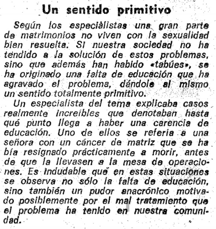 Noticia recogida en La Vanguardia; jueves 1 de marzo de 1973.