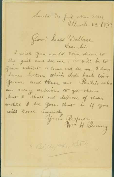 Una de las cartas que Billy envió al gobernador Wallace (foto: DP)