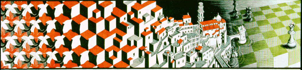 Metamorfosis III, MC Escher (detalle) como metáfora del palacio de memoria del ajedrecista