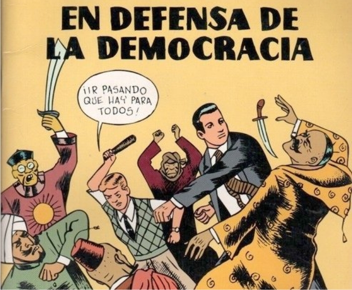 De fachas, viñetas y buitres 5 Roberto España y Manolín. Imagen: Miguel Gallardo / Midons.