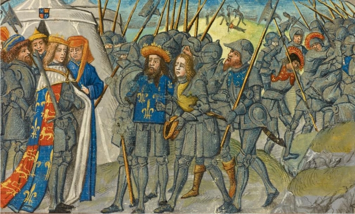Enrique V recibe un heraldo del Rey de Francia durante la batalla de Agincourt. (DP)