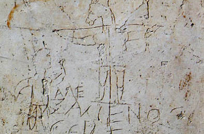 El Grafito de Alexámenos, grabado en la pared de una escuela romana, es el retrato de Jesús más antiguo que se conoce.