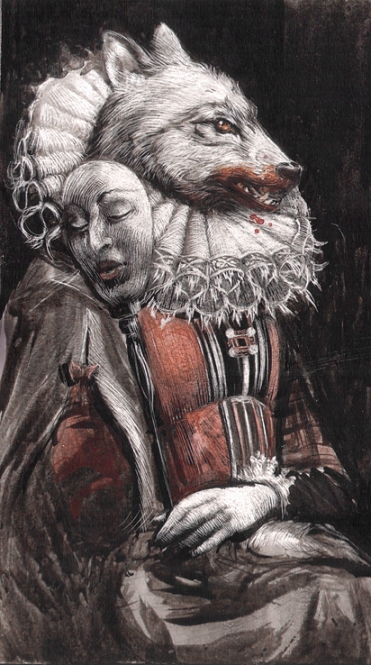 Ilustración de Santiago Caruso en el libro La condesa sangrienta. Imagen: Libros del zorro del rojo.