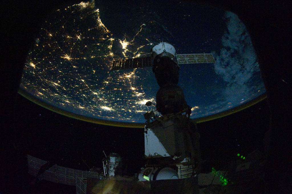El Golfo de México de noche desde la Estación Espacial Internacional. Imagen: NASA (CC)
