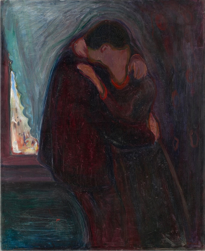 Versión de El beso de 1897, de Edvard Munch.