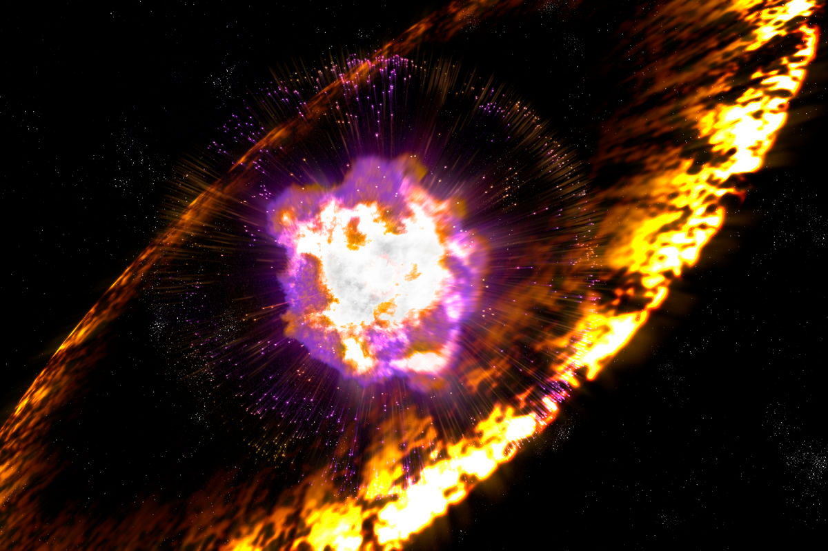 Explosión de una supernova. Ilustración: Greg Stewart/SLAC National Accelerator Laboratory (CC).