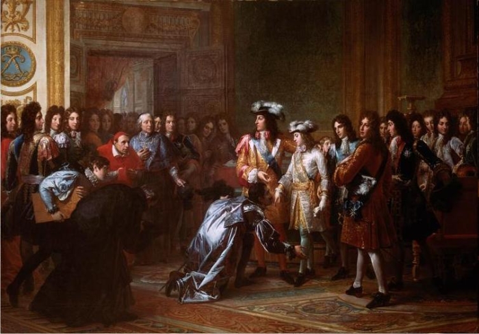 Proclamación de Felipe V como Rey de España en el Palacio de Versalles, por François Pascal Simon Gérard (DP).