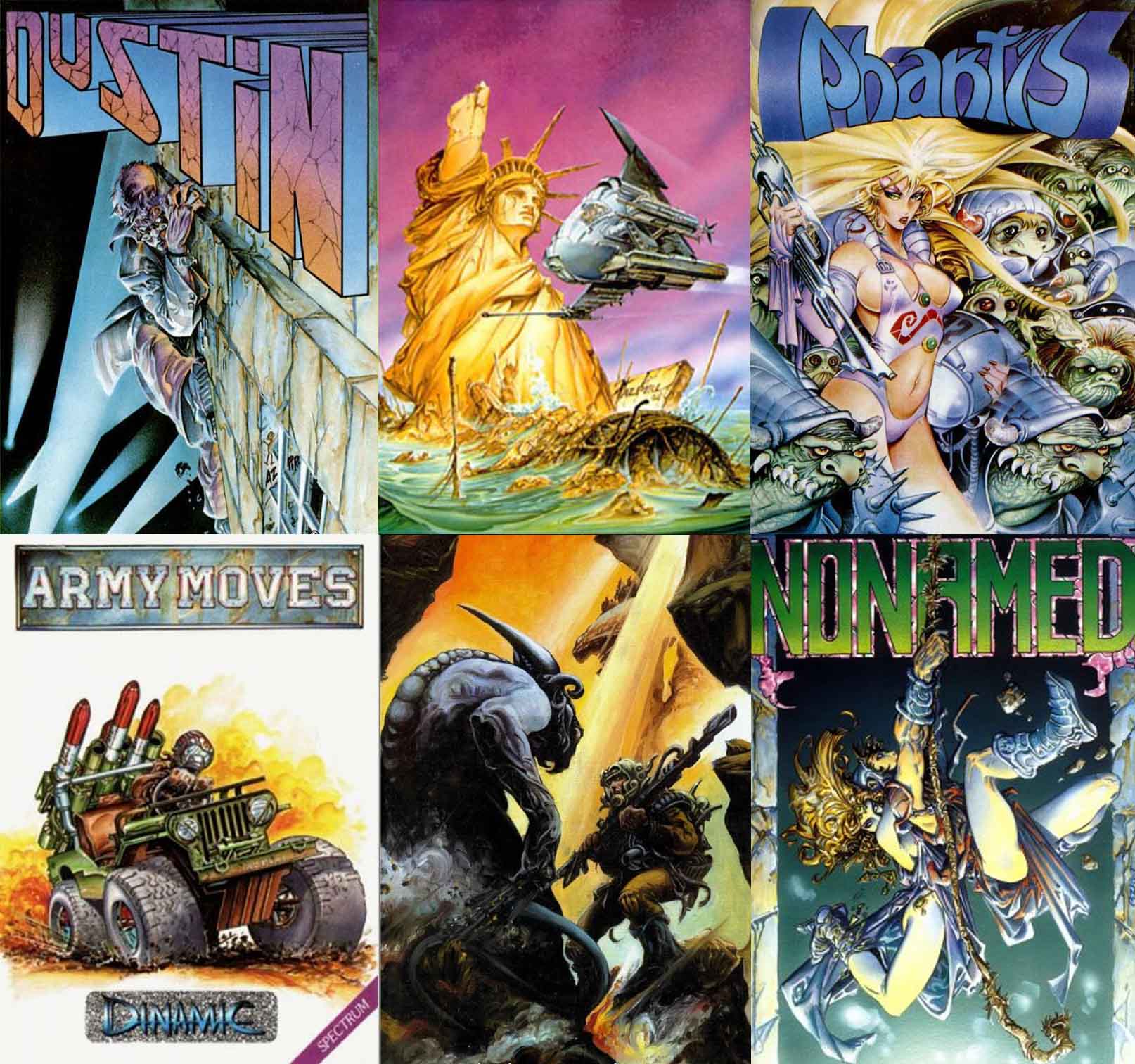 Debería estar en un museo: portadas de videojuegos 4 Dustin. Meganova. Phantis. Army moves. Krypton riders. Nonamed.