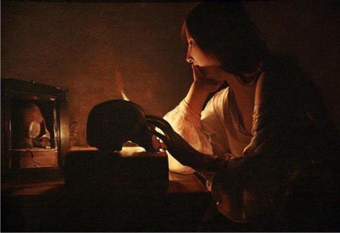 El ojo ante el espejo, su reflejo y un cuadro con un conejo 4 Magdalena Fabius, de Georges de La Tour.
