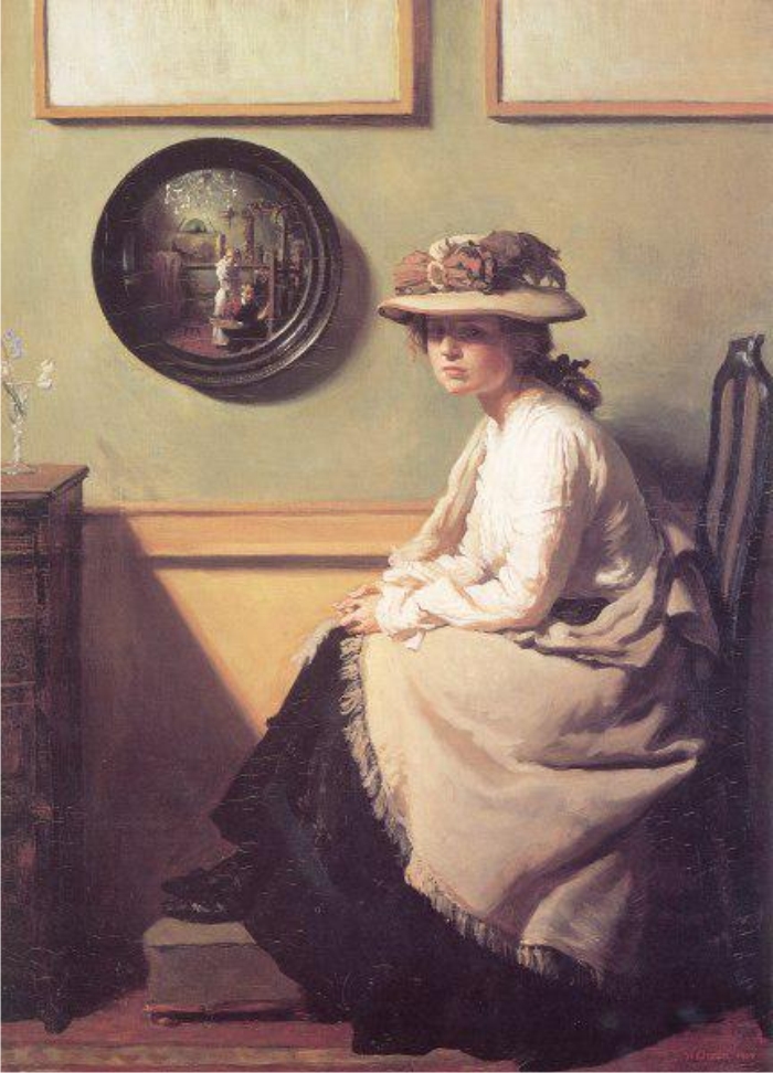 El ojo ante el espejo, su reflejo y un cuadro con un conejo 7 El espejo, de William Orpen.