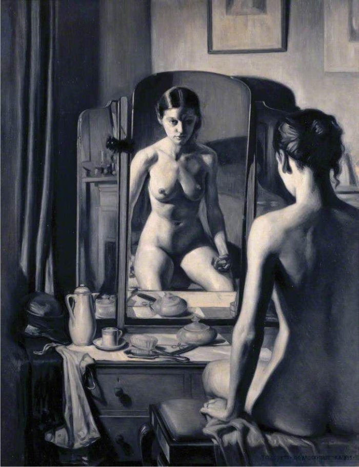 El ojo ante el espejo, su reflejo y un cuadro con un conejo 8 Adolescencia, de Brockhurst.