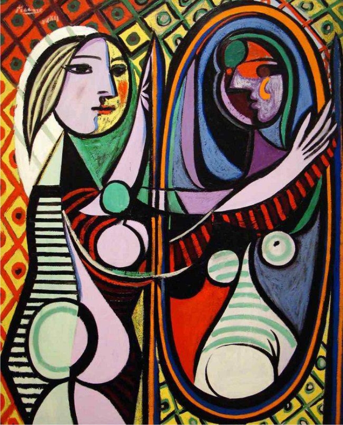 El ojo ante el espejo, su reflejo y un cuadro con un conejo 9 Mujer frente al espejo, de Picasso.