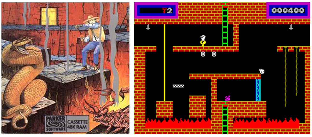 Debería estar en un museo: portadas de videojuegos 2 Panama Joe. Expectativas a la izquierda, realidad a la derecha.