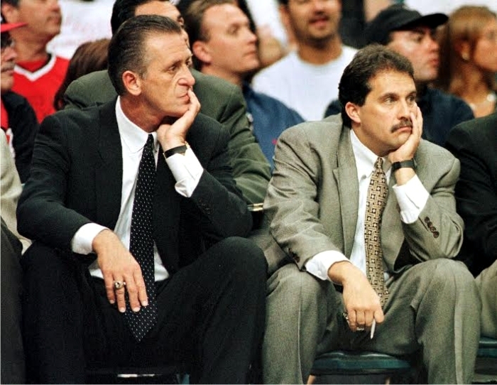 Pat Riley y Stan Van Gundy en Miami Heat. Foto cortesía de NBA.