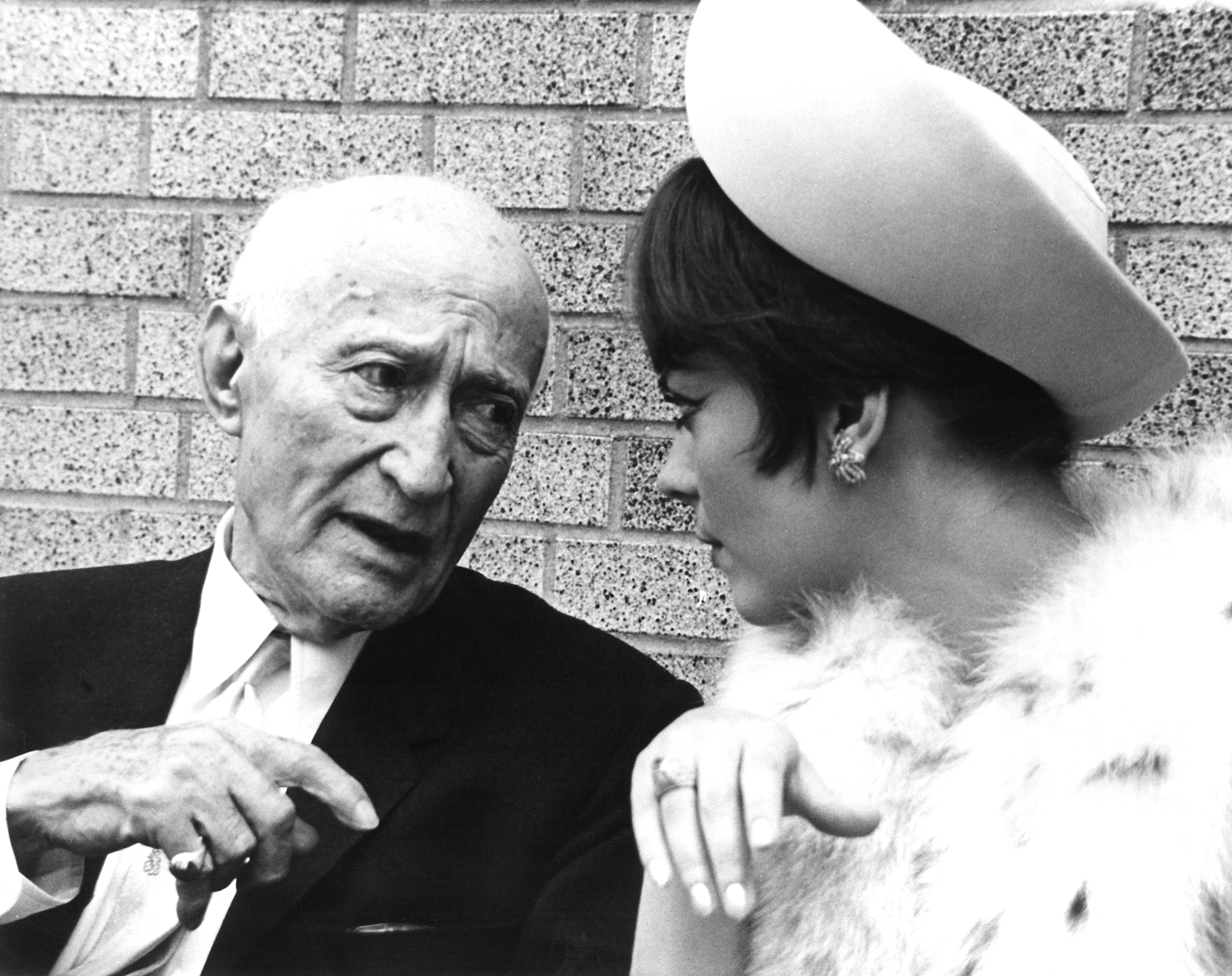PENELOPE, Adolph Zukor, at age 93, with Natalie Wood, visiting the set of his grandson's film, 1966.