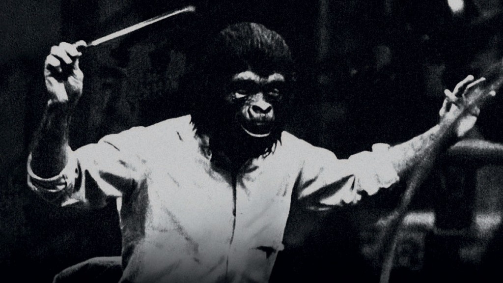 Jerry Goldsmith conducting the orchestra for The Planet of the Apes