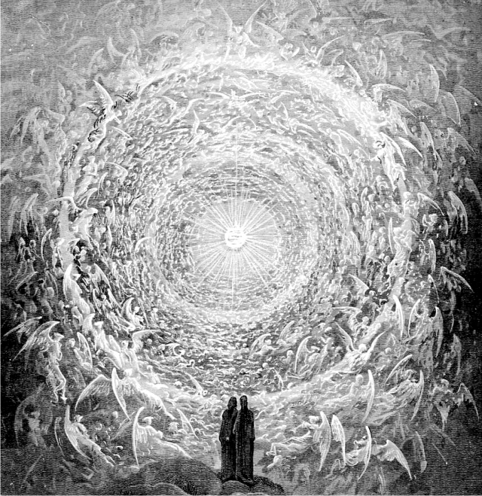 La droga para ver fantasmas y alienígenas 1 Dante y Beatriz en el Paraíso, grabado de Gustave Doré. (DP)