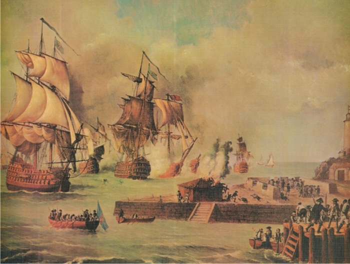 Defensa de Cartagena de Indias por la escuadra de Blas de Lezo, por Luis Fernández Gordillo (DP)